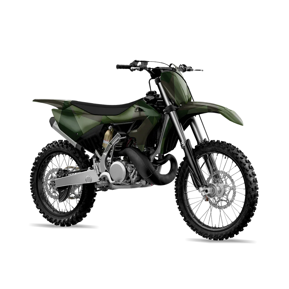 Shattered Army Dark Green Dirt Bike Wraps