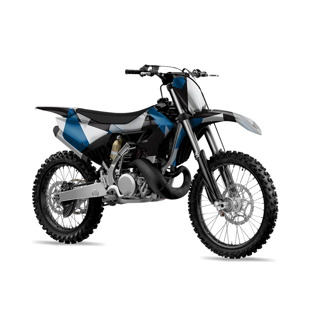Shattered Blue Tiger Dirt Bike Wraps