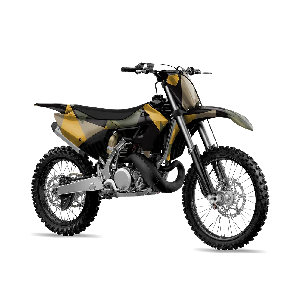 Shattered Militant Yellow Dirt Bike Wraps