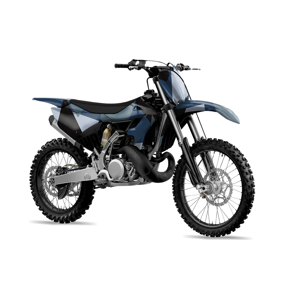 Shattered Navy Dirt Bike Wraps