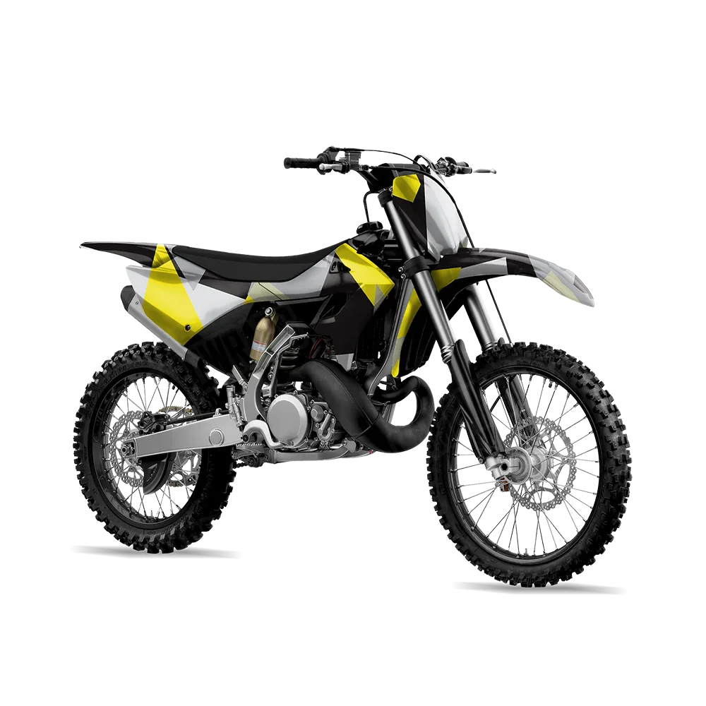 Shattered Yellow Tiger Dirt Bike Wraps