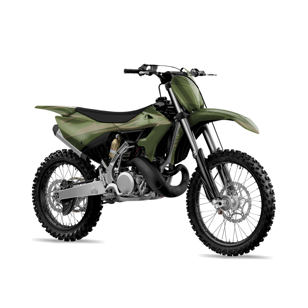 Shredded Army Green Dirt Bike Wraps
