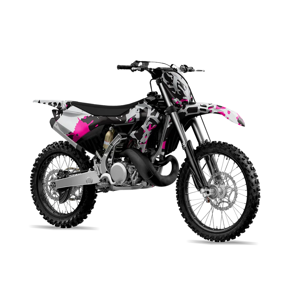 Tire Splatter Magenta Tiger Dirt Bike Wraps
