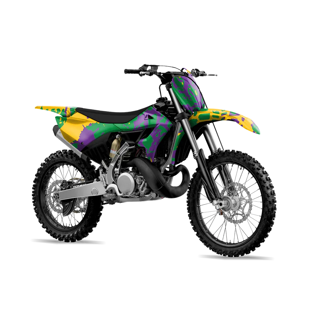Tire Splatter Mardi Gras Dirt Bike Wraps