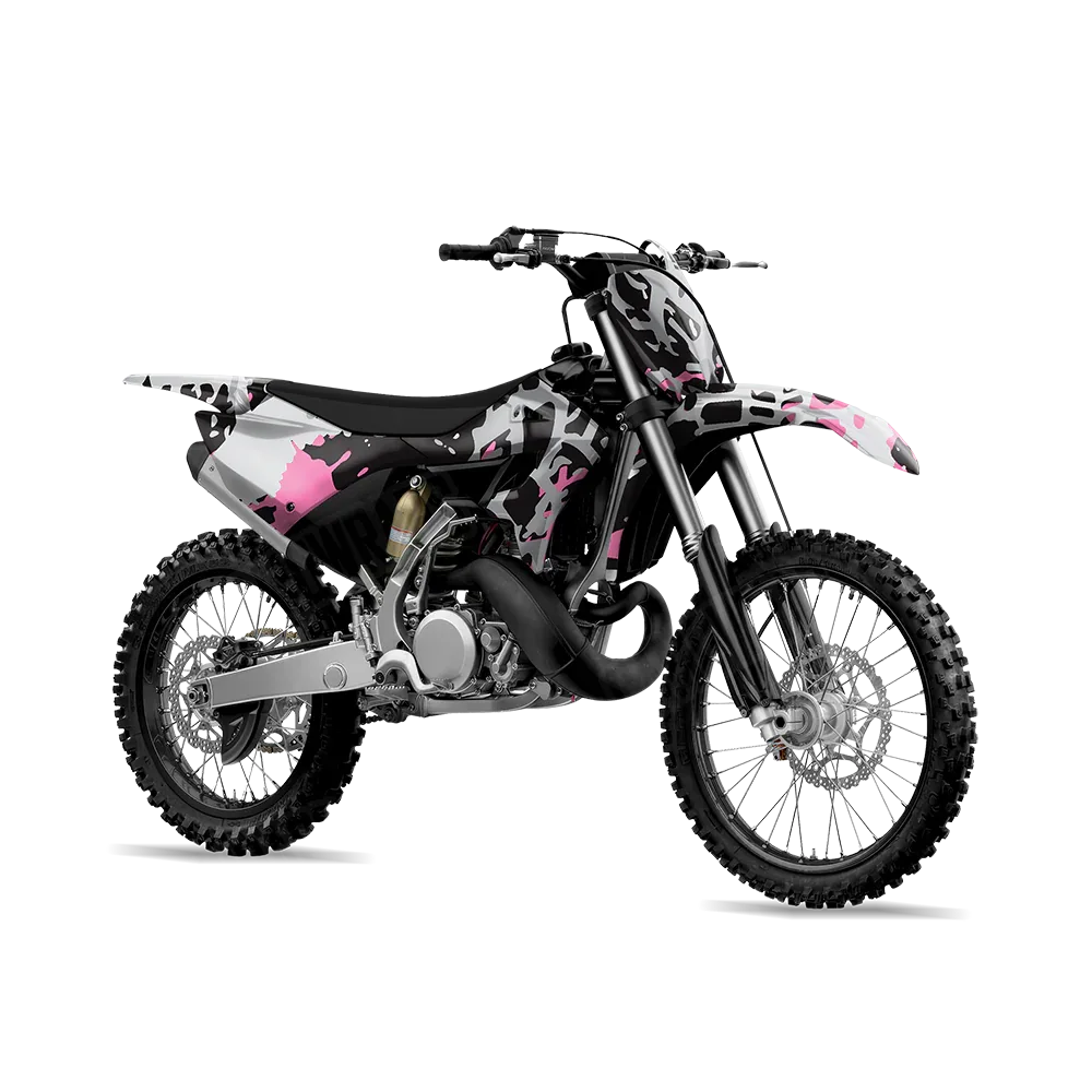 Tire Splatter Pink Tiger Dirt Bike Wraps