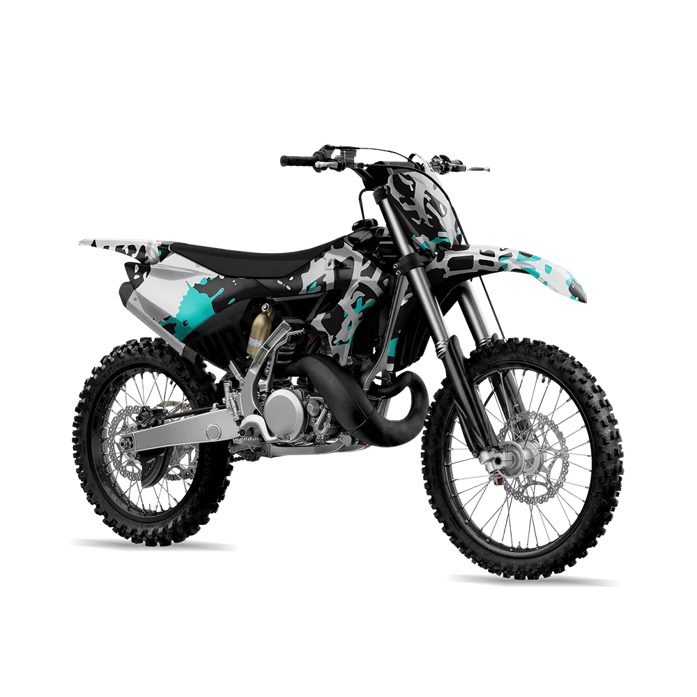 Tire Splatter Tiffany Blue Tiger Dirt Bike Wraps