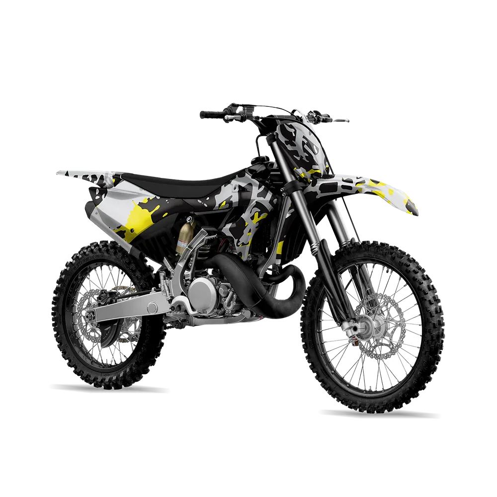 Tire Splatter Yellow Tiger Dirt Bike Wraps