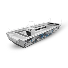 Broken Plaid Blue Tiger Fishing Boat Wraps