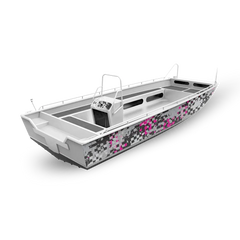 Broken Plaid Magenta Tiger Fishing Boat Wraps