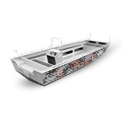 Broken Plaid Orange Tiger Fishing Boat Wraps