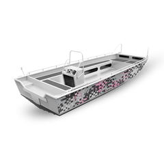 Broken Plaid Pink Tiger Fishing Boat Wraps