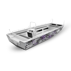Broken Plaid Purple Tiger Fishing Boat Wraps