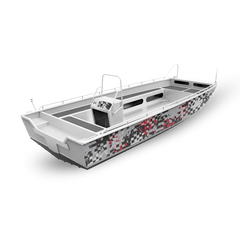 Broken Plaid Red Tiger Fishing Boat Wraps