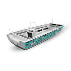 Compound Tiffany Blue Tiger Fishing Boat Wraps