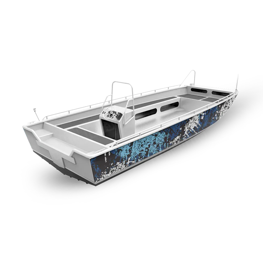 Pasted Baby Blue Fishing Boat Wraps