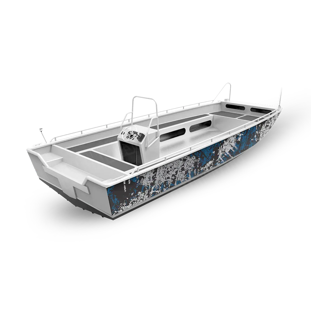 Pasted Blue Tiger Fishing Boat Wraps