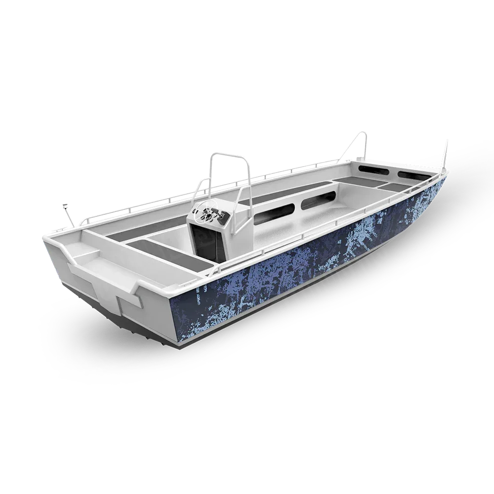 Pasted Blue Urban Night Fishing Boat Wraps
