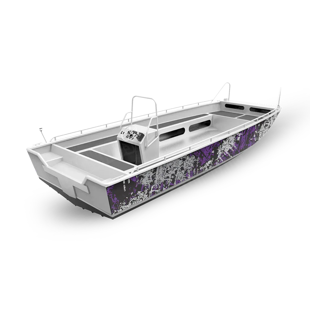 Pasted Purple Tiger Fishing Boat Wraps