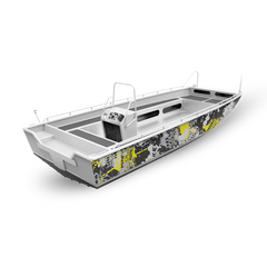 Tire Splatter Yellow Tiger Fishing Boat Wraps