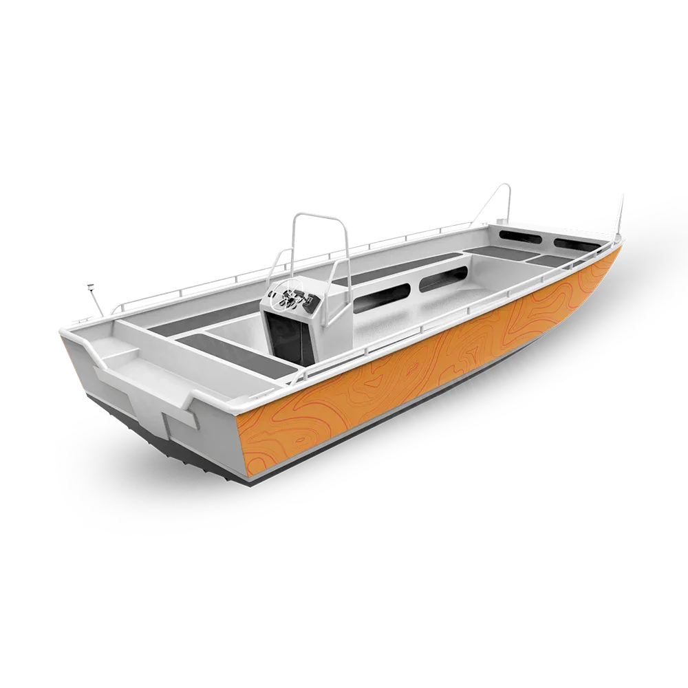 Topographic Orange Fishing Boat Wraps