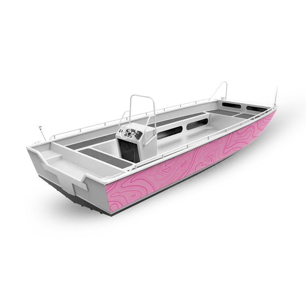 Topographic Pink Fishing Boat Wraps