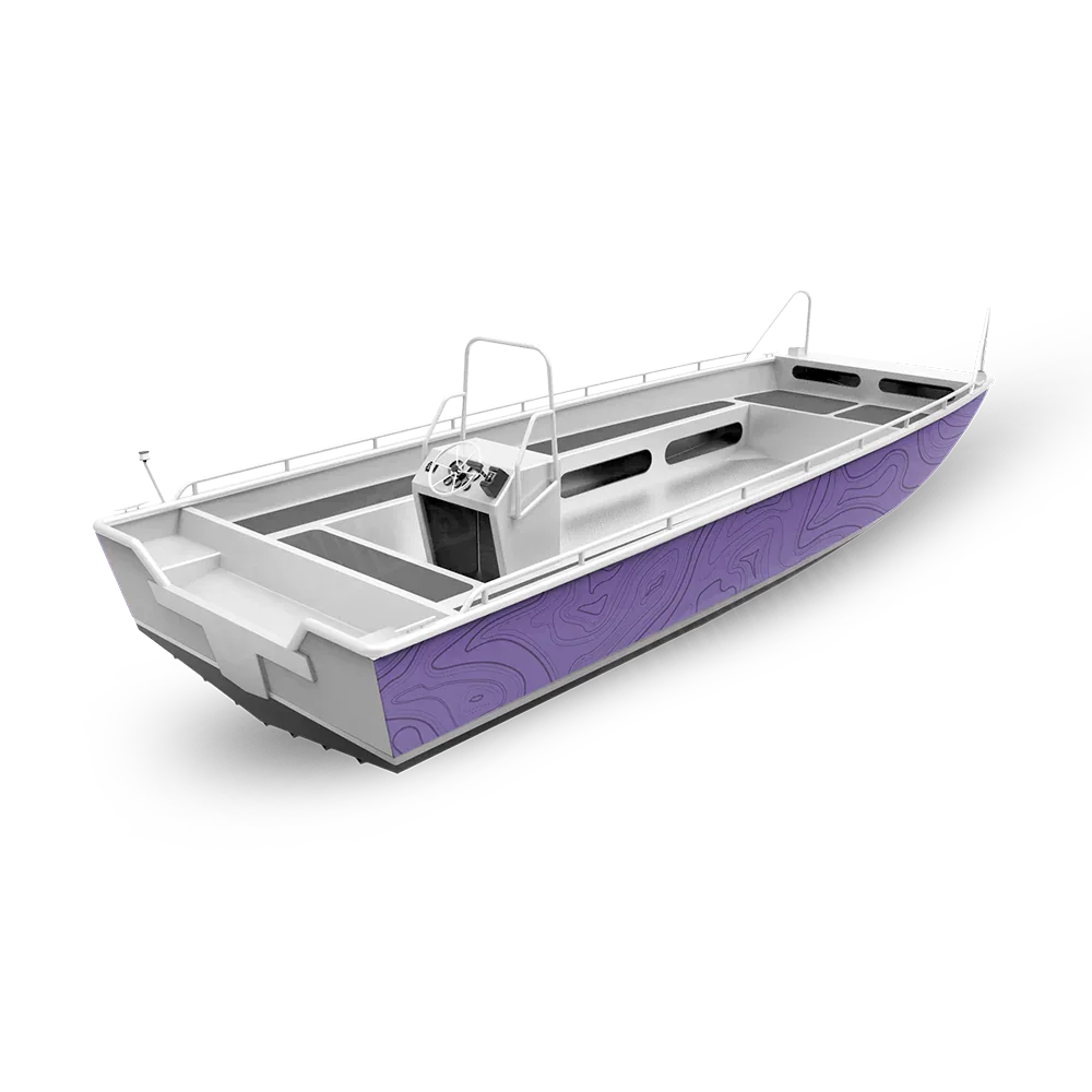 Topographic Purple Fishing Boat Wraps