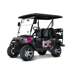 Broken Plaid Magenta Tiger Golf Cart Wraps