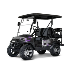 Broken Plaid Purple Tiger Golf Cart Wraps