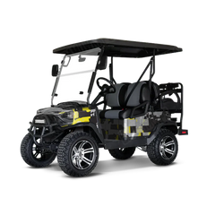 Broken Plaid Yellow Tiger Golf Cart Wraps