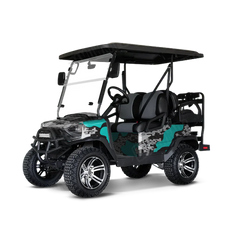 Compound Tiffany Blue Tiger Golf Cart Wraps