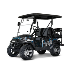 Erratic Blue Tiger Golf Cart Wraps