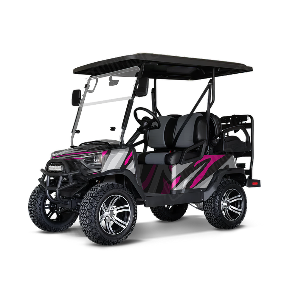 Fun Stripe Magenta Tiger Golf Cart Wraps