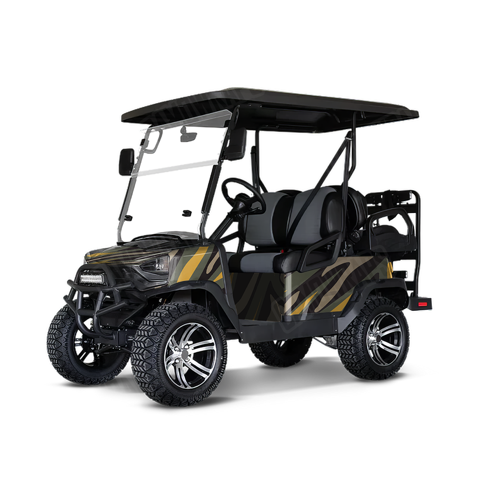 Fun Stripe Militant Yellow Golf Cart Wraps