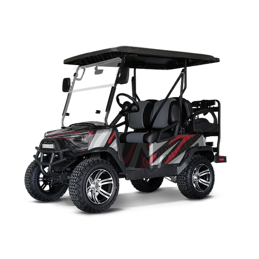 Fun Stripe Red Tiger Golf Cart Wraps