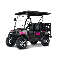 Ragged Magenta Tiger Golf Cart Wraps