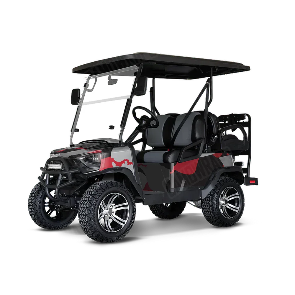 Ragged Red Tiger Golf Cart Wraps