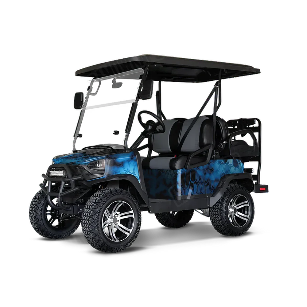 Kryptek Blue Lightning Golf Cart Wraps