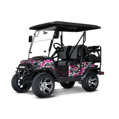 Classic Magenta Tiger Golf Cart Wraps