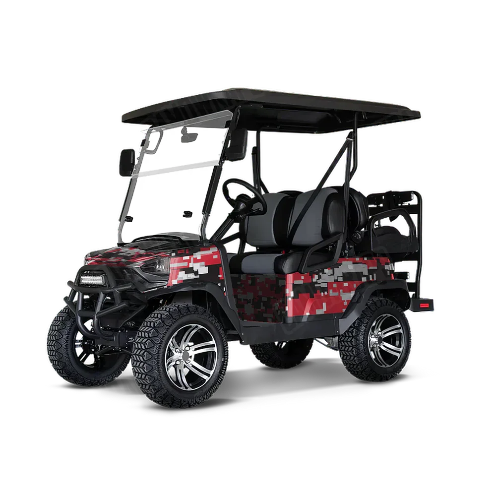 Digital Red Tiger Golf Cart Wraps