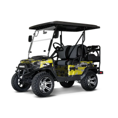 Digital Yellow Tiger Golf Cart Wraps