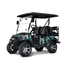 Ragged Tiffany Blue Tiger Golf Cart Wraps