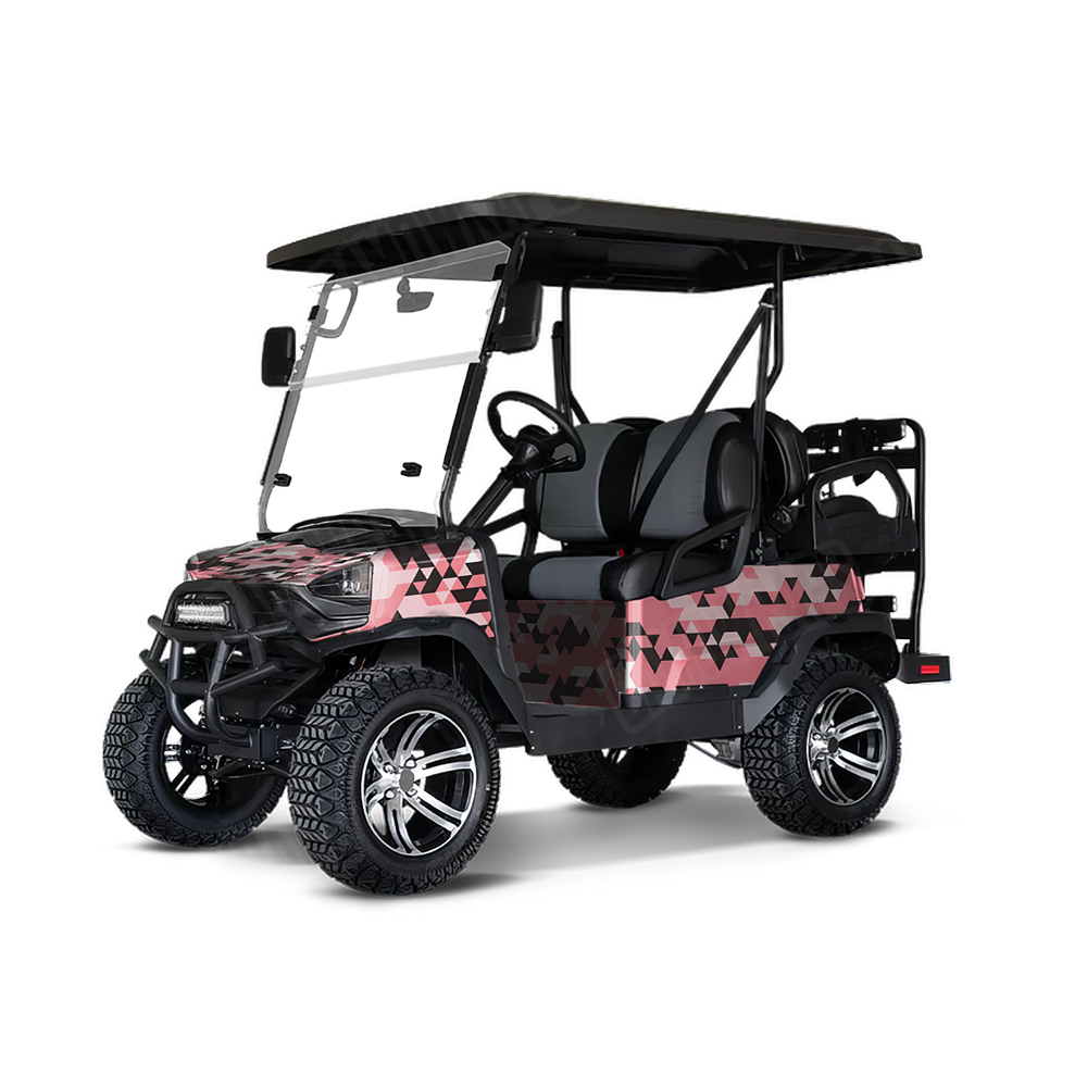 Triangle Pink Golf Cart Wraps