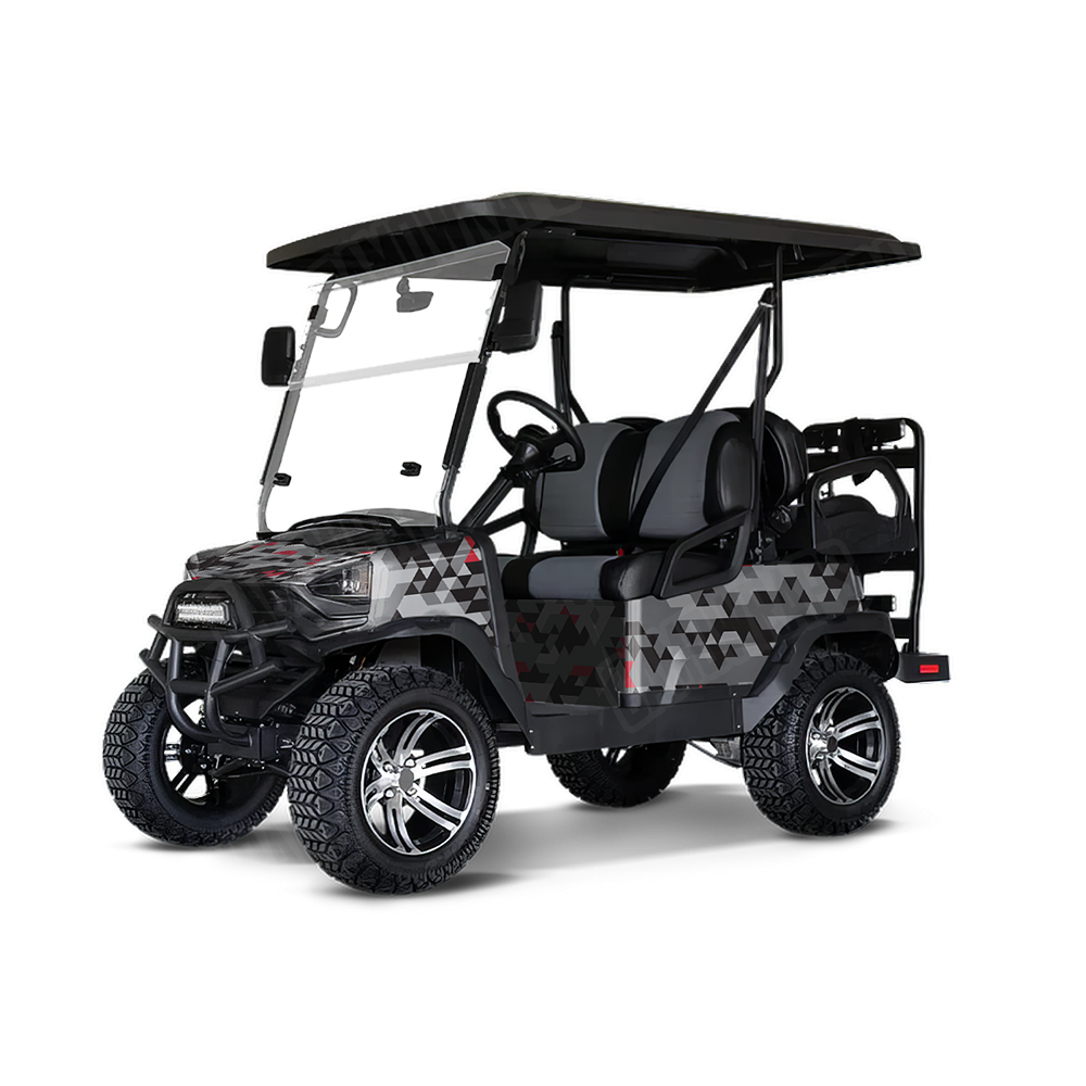 Triangle Urban Red Golf Cart Wraps