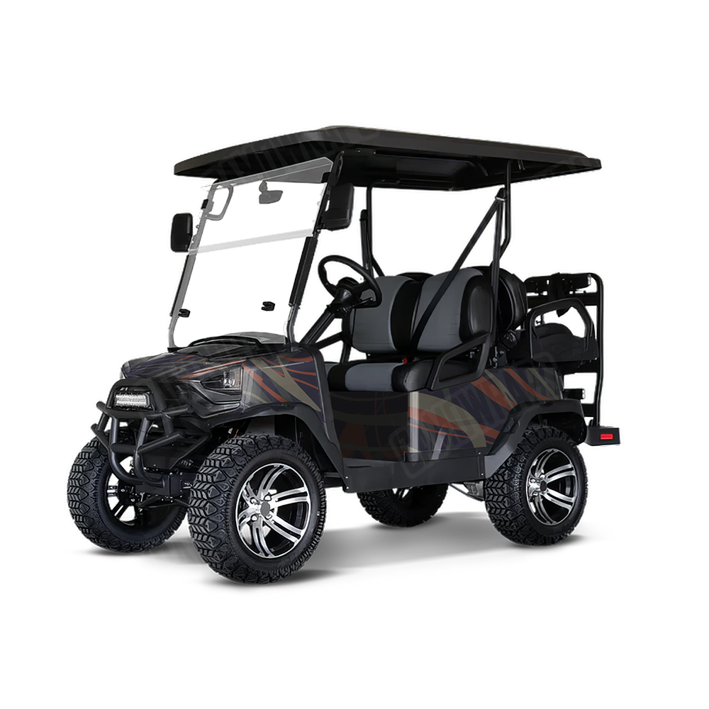 Liquid Smoke Blue Copper Golf Cart Wraps