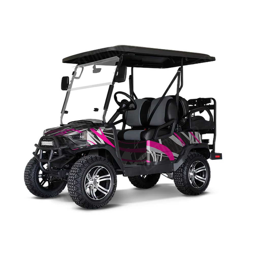 Liquid Smoke Magenta Tiger Golf Cart Wraps