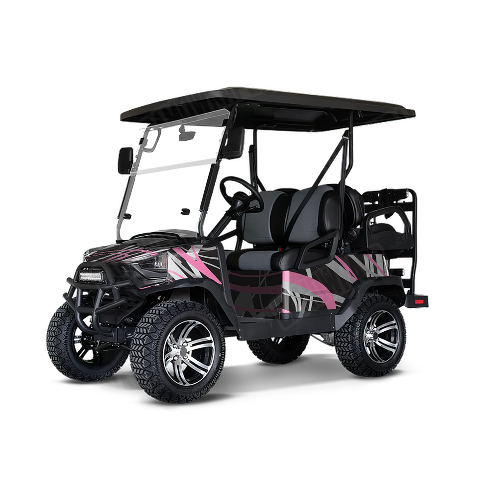 Liquid Smoke Pink Tiger Golf Cart Wraps