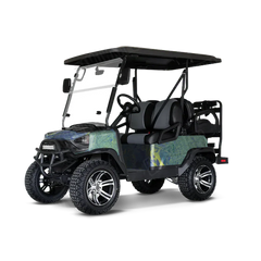 Realtree WAV3 Blue Yellow Golf Cart Wraps