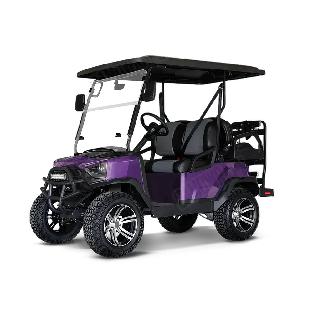 Shattered Elite Purple Golf Cart Wraps
