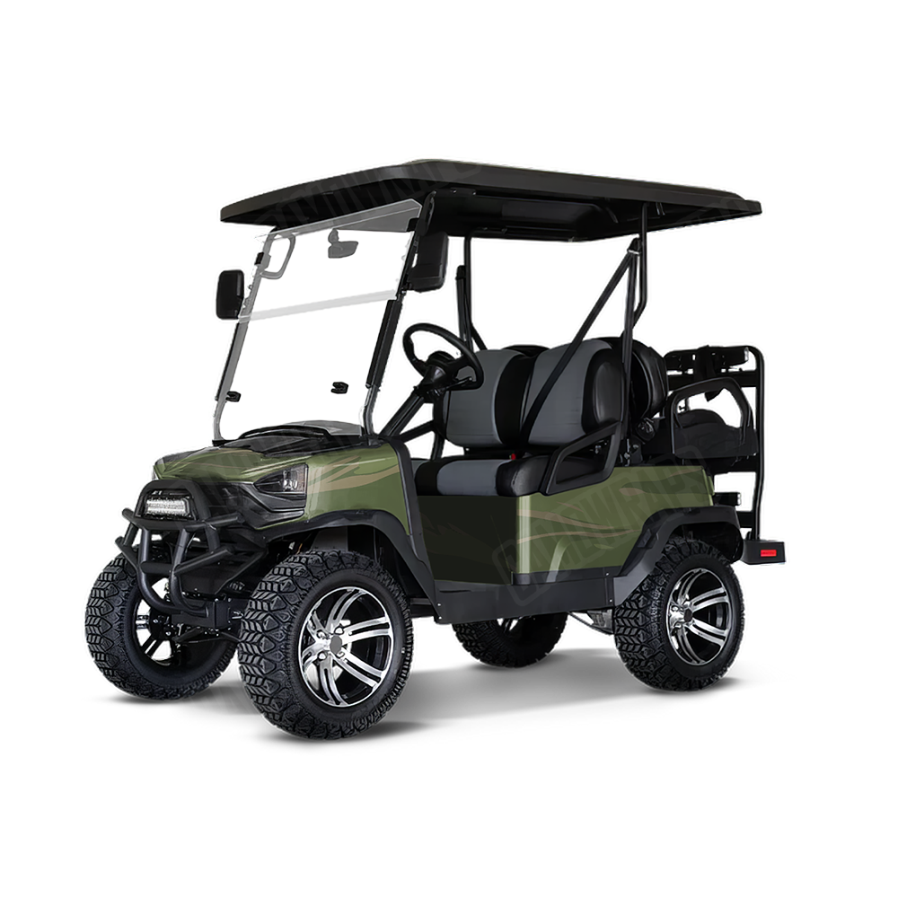 Shredded Army Green Golf Cart Wraps