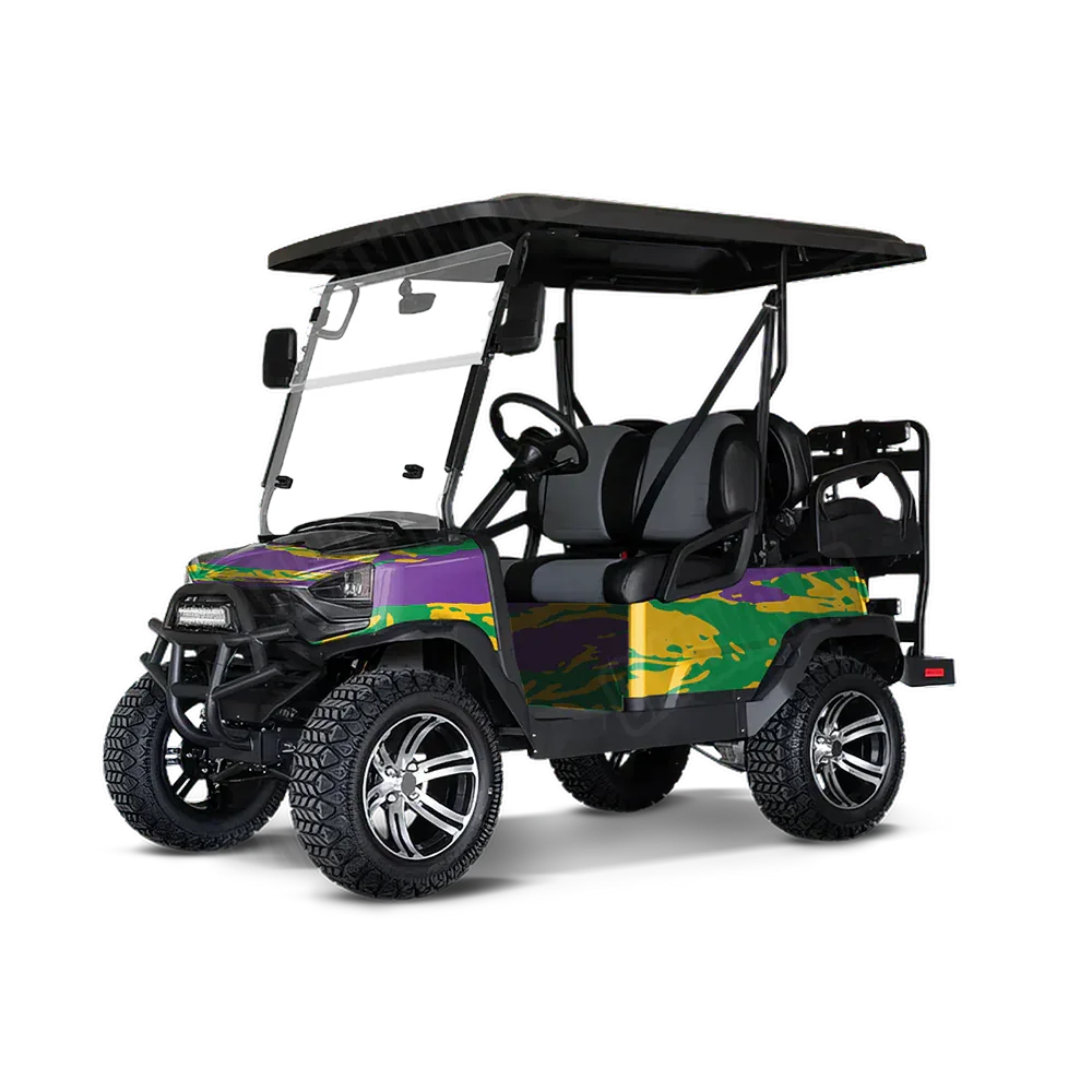 Vietnam Tiger Stripe Mardi Gras Golf Cart Wraps